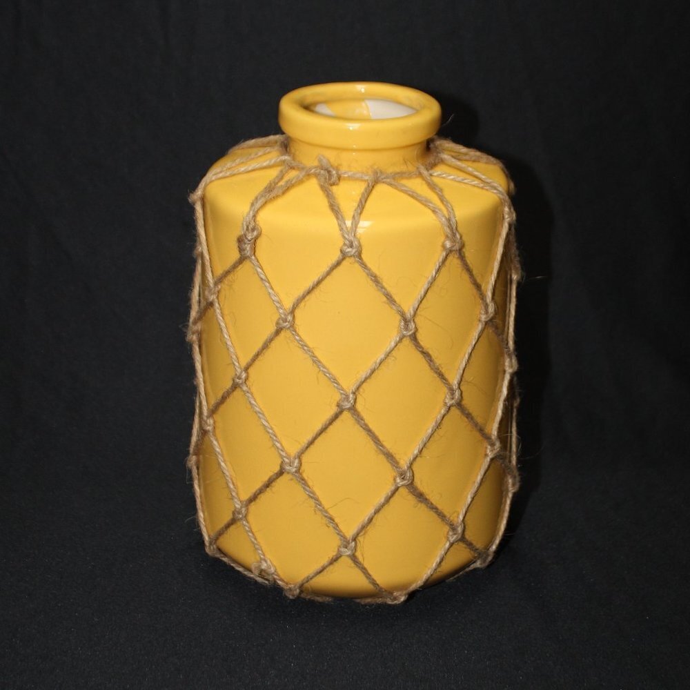 Yellow IMAX Jute Table Vase